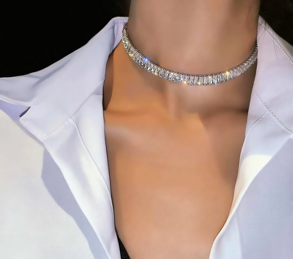 Crystal Stone Choker Necklace