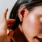 Metal Liquid Dripping Pearl Earrings