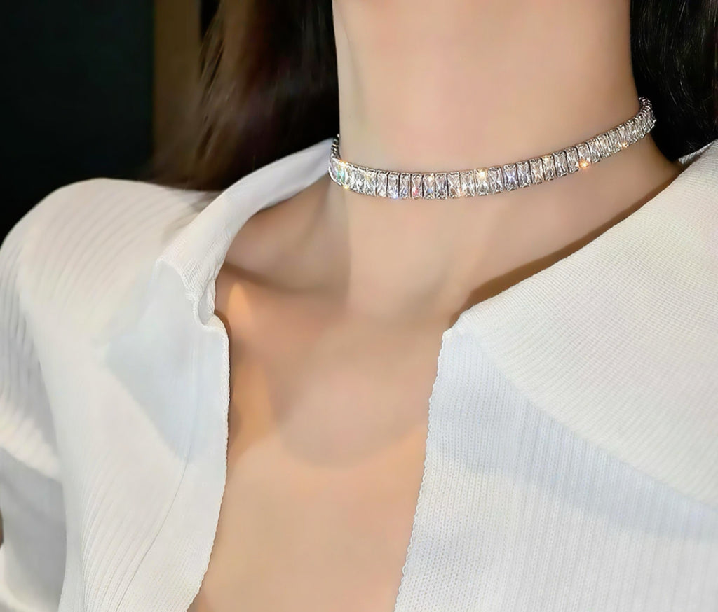 Crystal Stone Choker Necklace