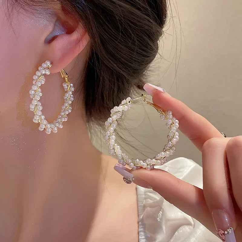 Pearl Hoop Earrings